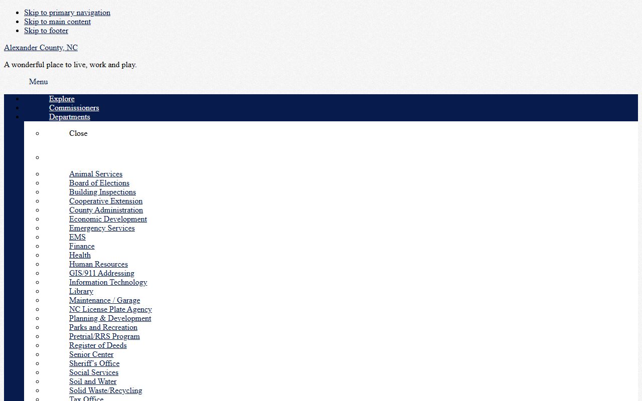 Alexander County GIS mapping for property records