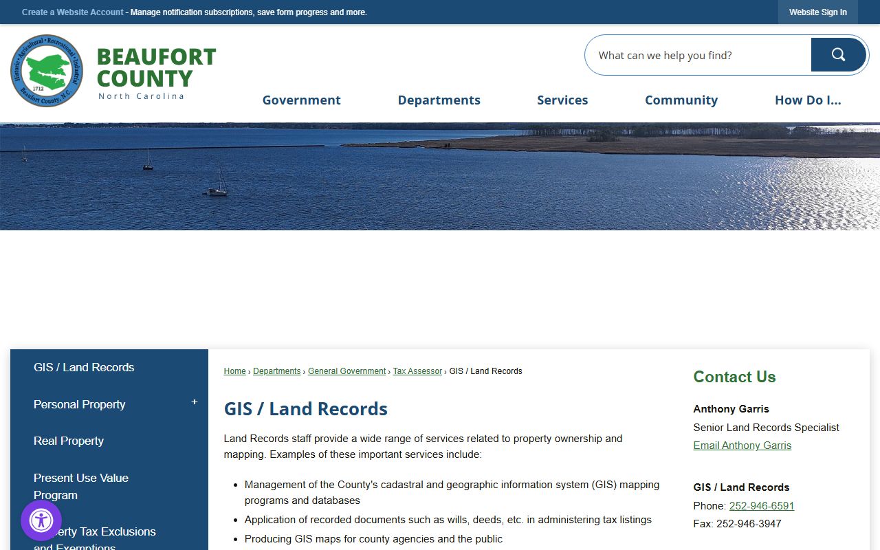 Beaufort County GIS land records mapping for property records