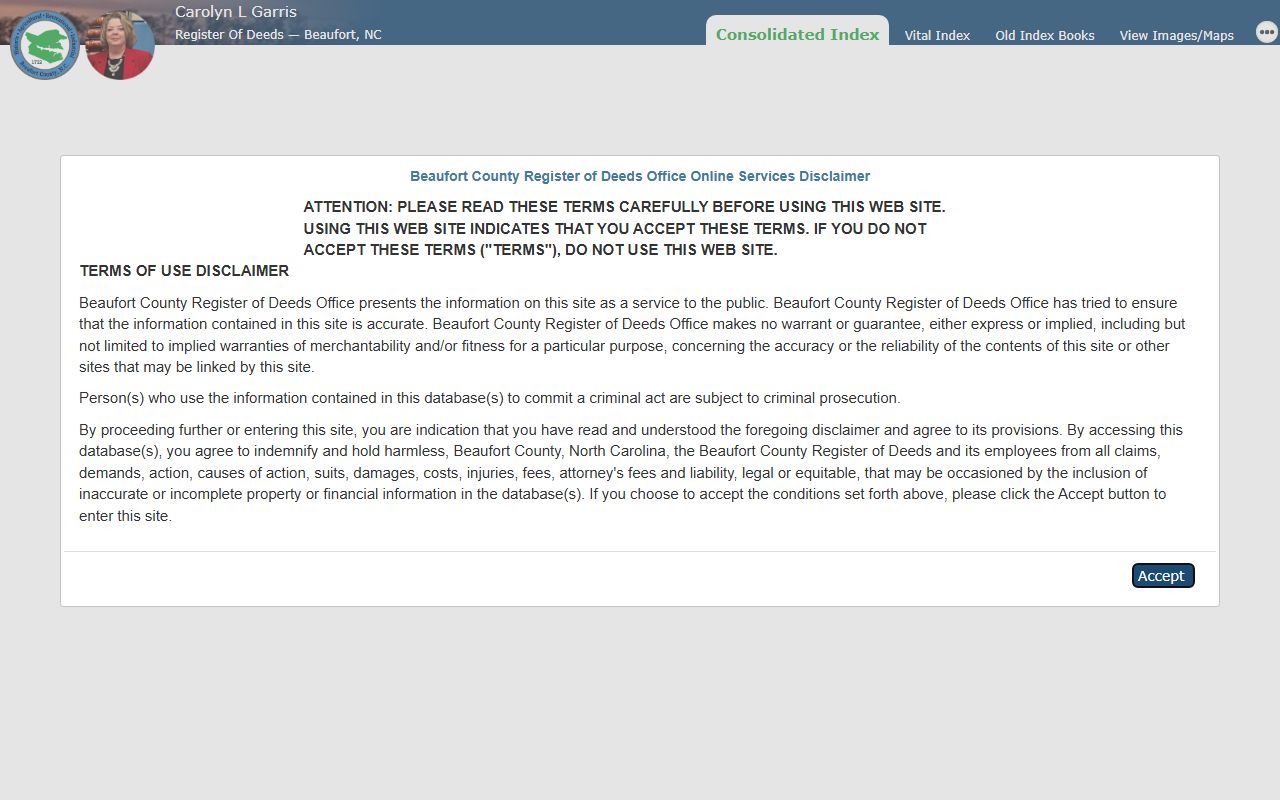 Beaufort County online property records search portal