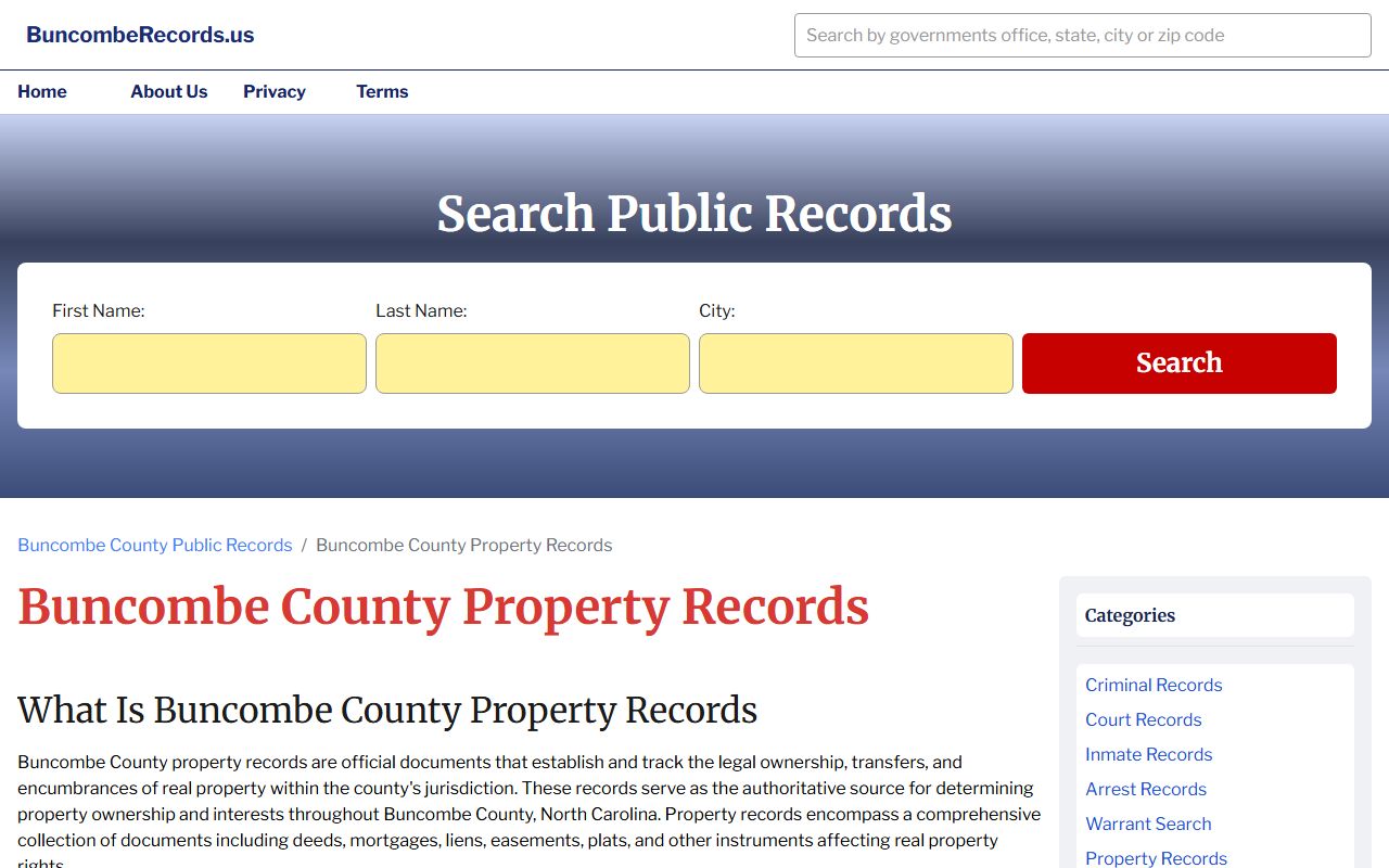 Buncombe County property records online portal