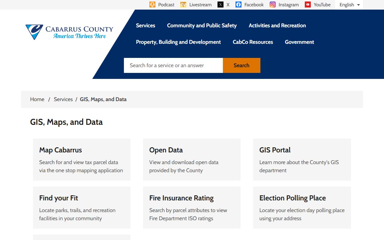 Cabarrus County property records GIS mapping tools
