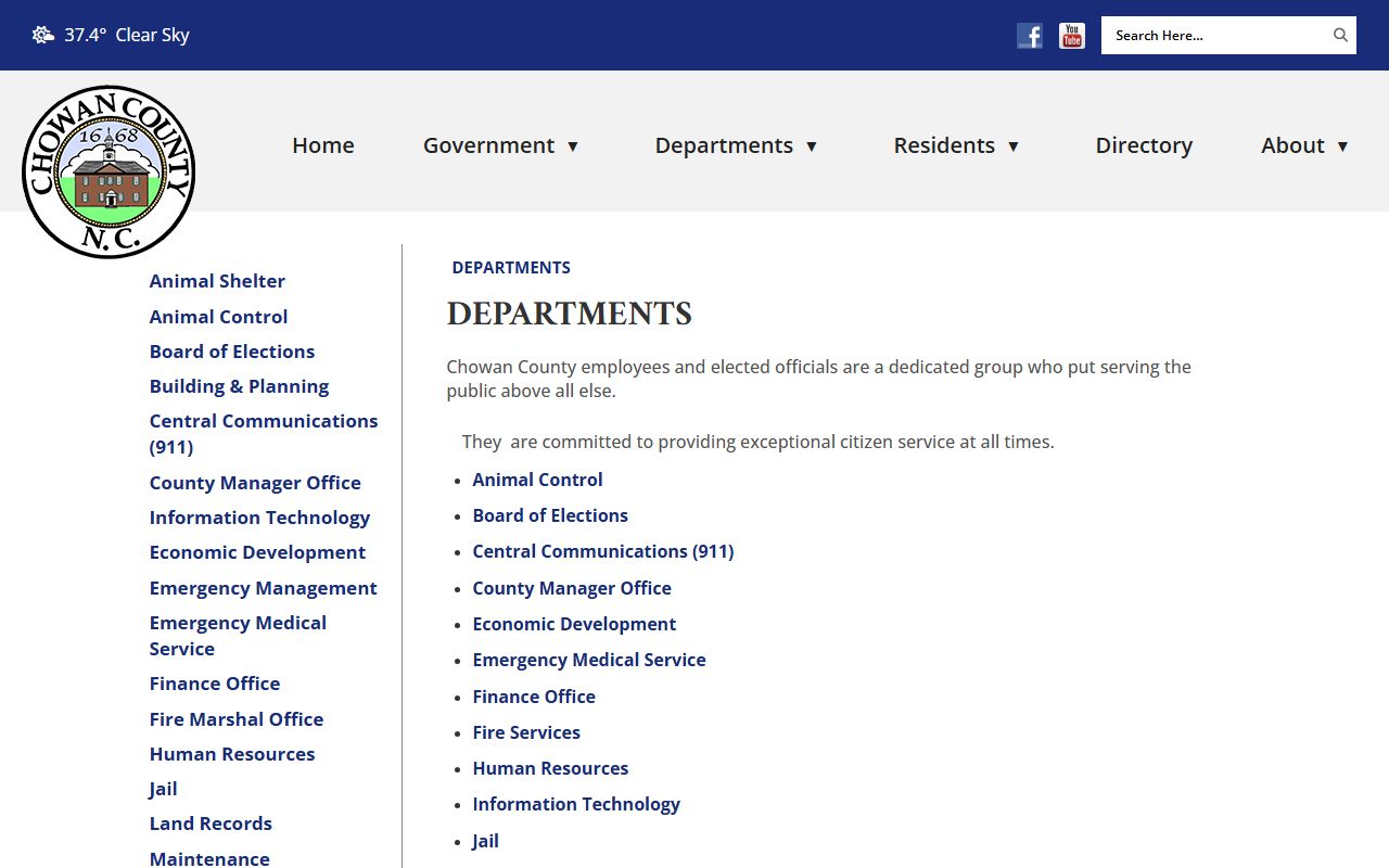 Chowan County Tax Office property records page