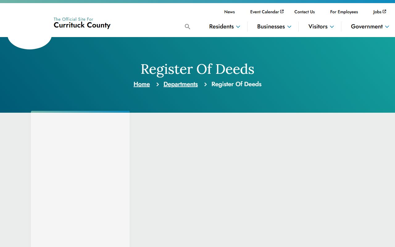 Currituck County Register of Deeds property records website