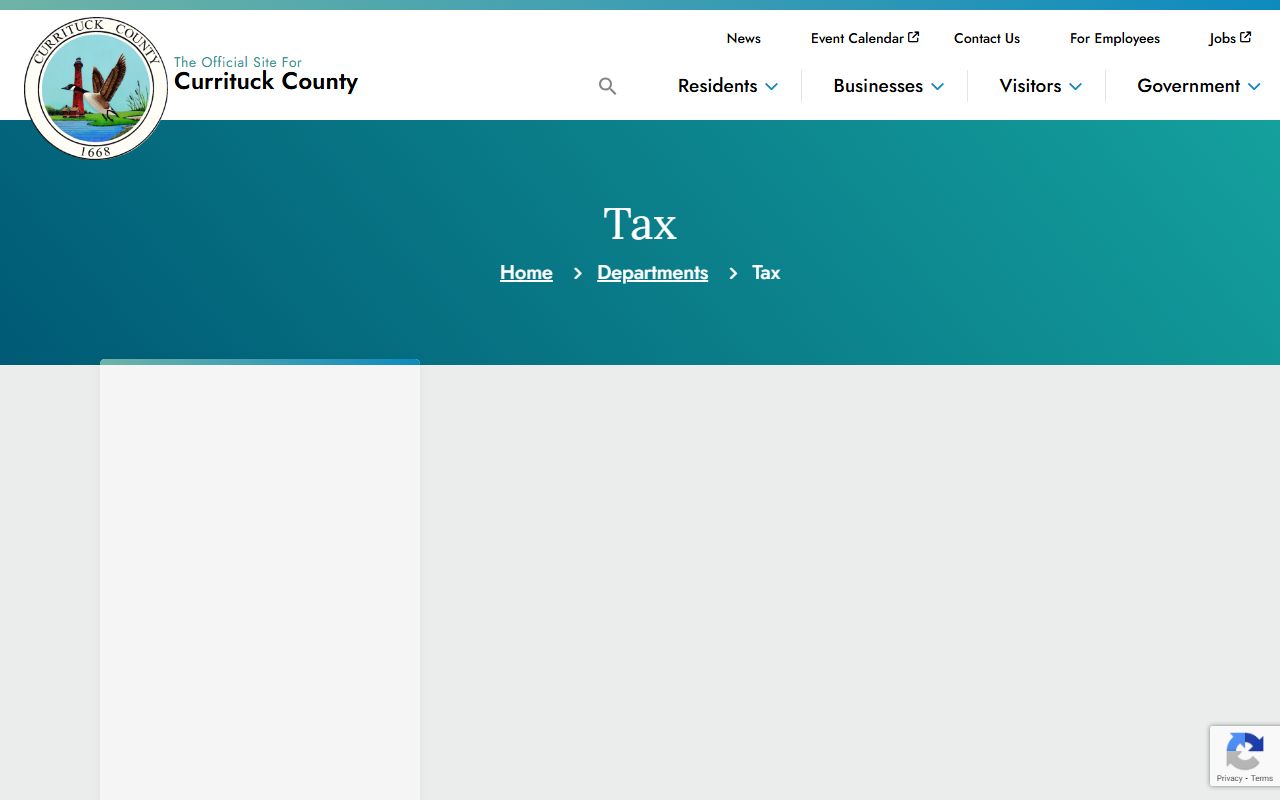 Currituck County Tax Office property records page