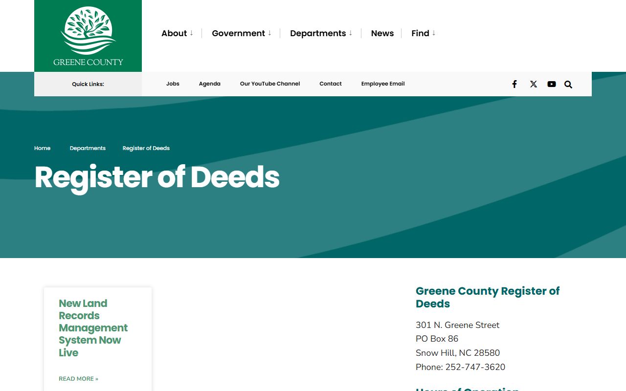 Greene County property records Register of Deeds website