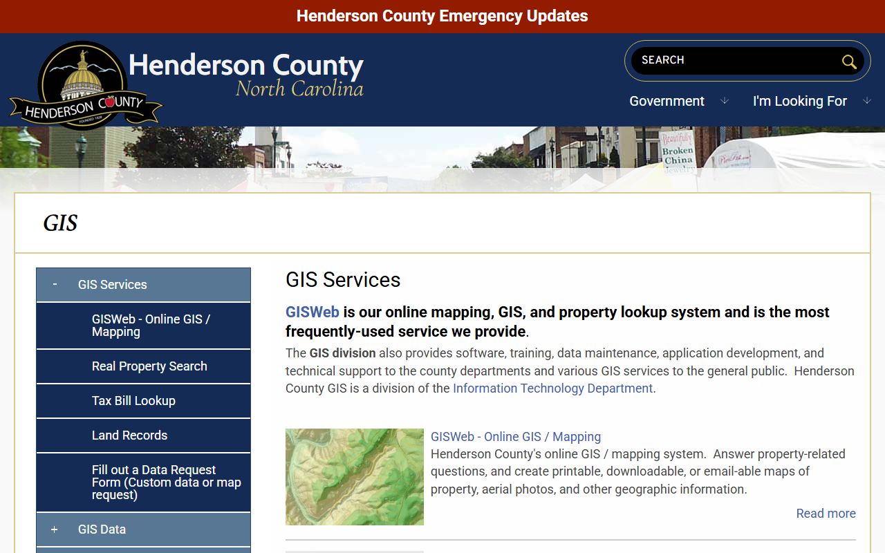 Henderson County GIS property records mapping system