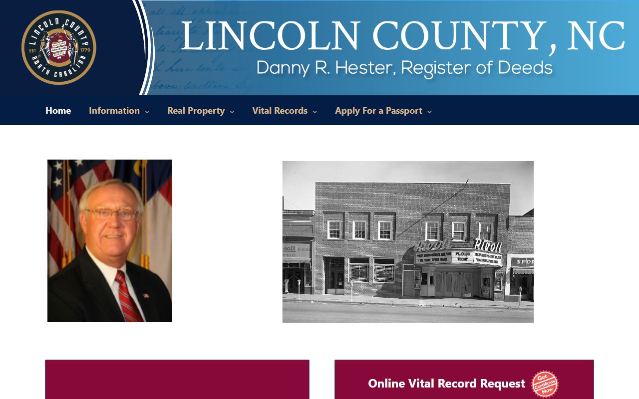 Lincoln County Register of Deeds property records website